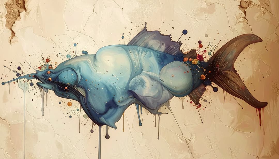 Image science-fiction d'une plante émergente avec une forme organique de type blob à sa base